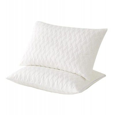 PumPum Knitted Pillow Cover Protectors Breathable for Sleeping,Machine Washable Zippered Pillow Case Cover (17x27) ,Set of 2