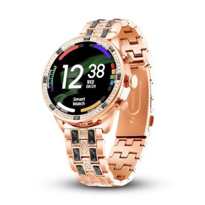 PunnkFunnk GEN 12 Smart Watch Specially Made for Girls & Womens Music Smartwatch Golden Strap | 1.30 Inch Amoled Sunlight Proof Display (Golden Strap)
