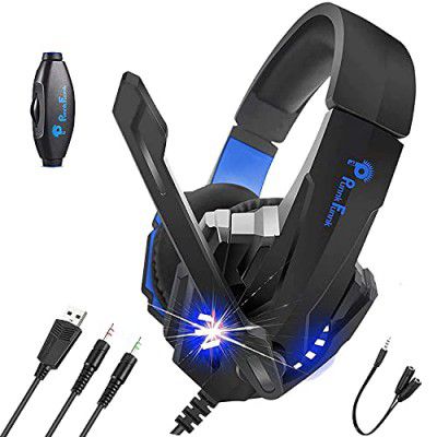 PunnkFunnk K20 Gaming Wired Over Ear Gaming Headphones with Mic