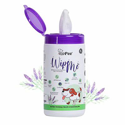 PUPPEE Wipe ME Pet Wipes 100 Count 100% Biodegradable Wet Wipes for Dogs & Cat | Lavender Essential, Vitamin E & Olive Oil