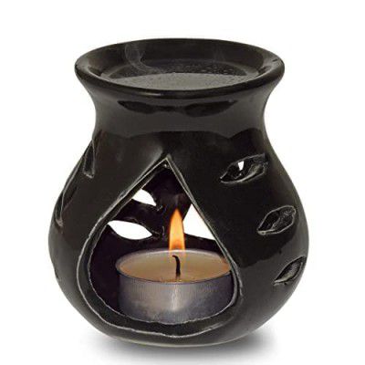 Pure Source India Ceramic Aroma Burner (Black)