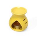 Pure Source India Ceramic Aroma Burner Tea Light Candle Holder/Oil Warmer for Home, Office & Decor (Yellow)...
