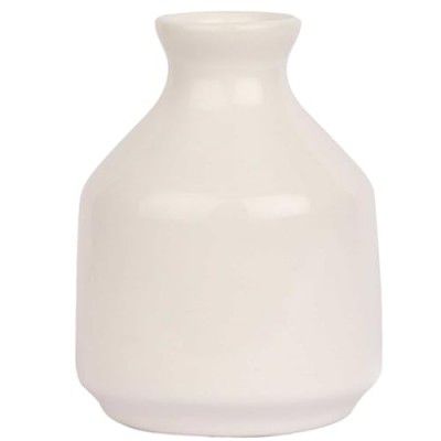 Pure Source India Ceramic Decorative Flower Vase/Pot for Living Room, Home Decor Without Flowers (Off-White) (3.5 inch)