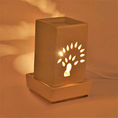 Pure Source India Ceramic Electric Aroma Burner (5 x 5 x 7 inch, Off-White)