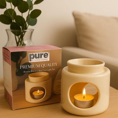 Pure Source India Ceramic Oil Burner | Aroma Diffuser| Tealight Candle Holder for Essential Oils