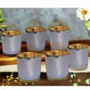 Pure Source India Glass Mercury Votive Candle Holder Pack of 6 Pcs (Silver)...