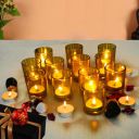 Pure Source India Glass Votive Tealight Candle Holder (Set of 12 pcs - Yellow)...