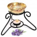 Pure Source India Oil Diffuser Set with Metal Powder Coated Stand and Pure Brass Bowl with 1 Tea Light and 10 ML Lemon Grass Aroma .(Oil Diffuser Set)...
