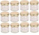 Pure Source India Round Mini Glass Jar Containers - 20 Gram, Pack of 12 Pieces, Clear...