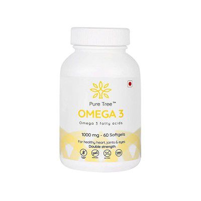 Pure Tree Fish Oil Omega 3 Fatty Acids 1000 mg EPA 330 mg DHA 220 mg 60 Softgels