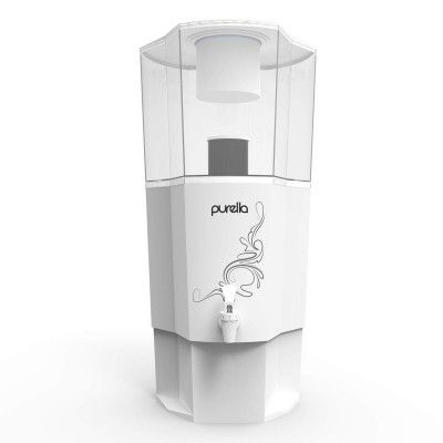 Purella Gravity Water Purifier, UF Technology Based with 3 Stage Filtration, Non-Electric & Chemical Free, Counter Top with 9 Litre Storage (Purified Water) White