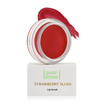 PureSense Strawberry Slush Lip Plumping Mask for Sensitive, Dry, Chapped & Pigmented Lips with Coffee Oil | 5g