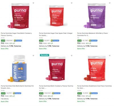 Purna Gummies Vitamin Supplement ₹99 | Upto 83% Off