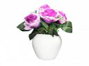 Rudra Crystal Products Purple Rose Artificial Flower with Plastic Pot...