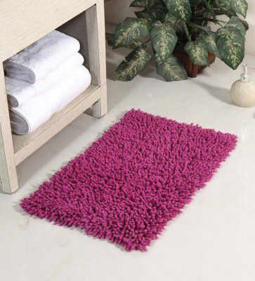 Purple Solid Cotton 24x16 Inches Max Absorbent Bath Mat