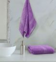Purple Solid Cotton 500 GSM Hand Towel Set of 2...
