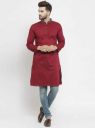Purple state Men Solid Straight Kurta (Maroon)...