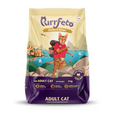 Purrfeto Adult Dry Cat Food | Chicken & Salmon | 3 kg Ingredients