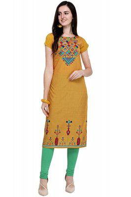 PURVAJA Womens Crepe Straight Kurta