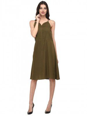 Purys Womens Synthetic A-Line Maxi Dress