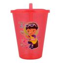 PUTHAK BPA Free Fun Cartoon Printed Bright Color Straw Cup Sipper Glass with Lid for Toddler, Kids, Boys/Girls (Multicolor) (1)...