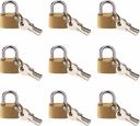 PUTHAK Mini Locks with Keys,Keyed Padlocks,Solid Brass Lock,Small Metal Padlock for Luggage,Backpacks, Jewelry Box, Gym Bags (Gold) (10)...