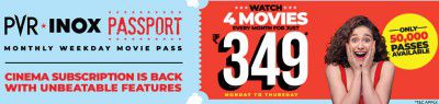 PVR Passport : Watch 4 Movie at Rs 349