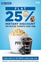 PVR: PVR 25% OFF On Movie Ticket or Food & Beverage on Yes Bank Credit Card...