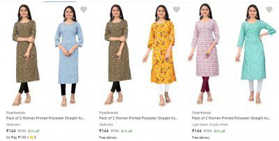 Pyaritrends Women's Kurtas Starts @169