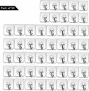 PYORIT Adhesive Plastic Wall Hooks Hangers (Pack of 50)...