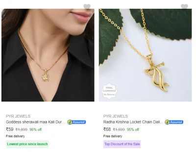 Pyr Jewels Pendants & Lockets Starting @ ₹59/-