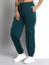 Q-Rious  Women Comfort Fit Dark Green Cotton Blend Trousers...