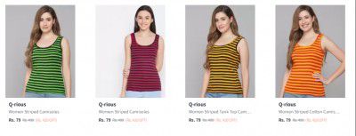 Q-rious Women's Camisoles Start @ 79