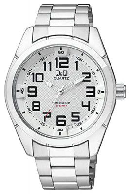 Q894n214y Silver/White Analog Watch