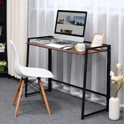 QARA Foldable Writing Desk Computer Desk| Sturdy Desk Computer| Laptop Desk Notebook | Study Desk Home Office Workstation(Exotic Teak)