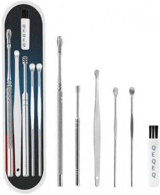 QEQEQ Ear Cleaning Tools kit Ear Wax Cleaner Earwax Remover Stick Set Spring Curette Heating Pad