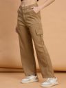 QIOA Women Relaxed High-Rise Cargos Trousers...