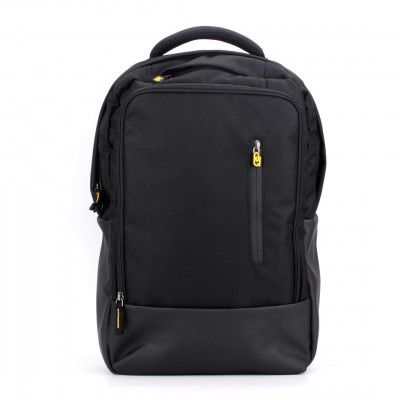 QIPS by HMI 18 ltrs 17 inch Polyester and Faux Leather Made Freesize Laptop Backpack, Black