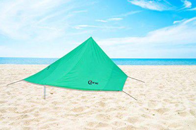 QLine Polyester CMP-05 Waterproof Portable Beach Shade & Sun Shelter Sunshade Tent (Multi) Quality Assurance