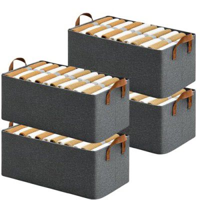 QONETIC 4 Pcs 26 Litre Collapsible Wardrobe Organizer for Clothes