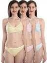 QOXOLYZ Lingerie Set for Women, Various Sizes, Fully Comfort Cotton Bra Panty Set...