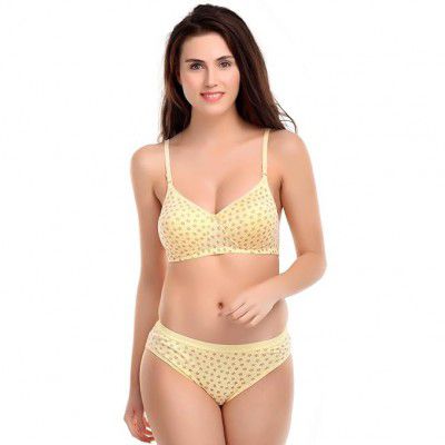 QOXOLYZ Women’s Padded Star Print Bra Panty Lingerie Set