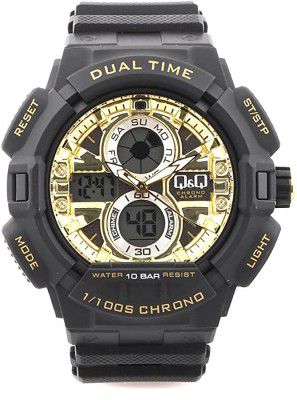 Q&Q Digital Gold Dial Mens Watch - GW81J003Y