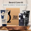 Qraa Beard care kit -Mooch & Beard Oil-For Hair growth, Face and Beard Wash, and Hair Styling Gel...