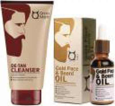 Qraa Men De-Tan cleanser for men 100gm + Gold Face & Beard Oil 30ml  (2 Items in the set)