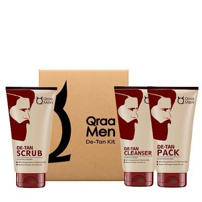 Qraa Men De-Tan Kit For Instant Tan Removal For Men (Pack of 3), 320g