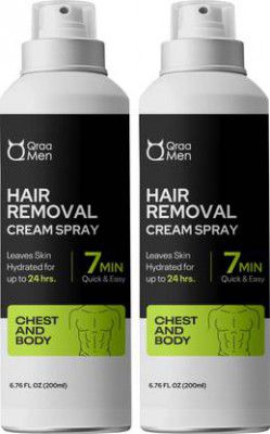 Qraa Men Hair Removal Cream Spray (400 ml, Set of 2)