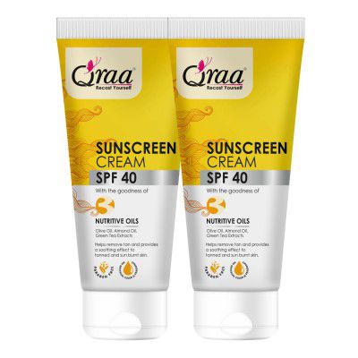 Qraa Sunscreen - SPF 40 PA++++ Sunscreen | Pack Of 2 (200gm, 2)