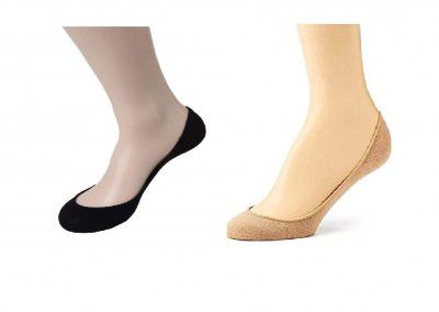 QRAFTINK Womens Skin Cotton Hidden Loafer Socks Ladies Invisible No Show & FREE SIZE (BLACK & BEIGE )