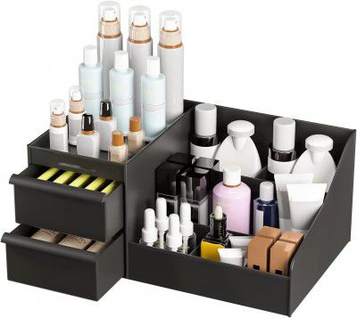 Qshare Dressing Table Organiser Box - Plastic Cosmetic Organiser Storage Box